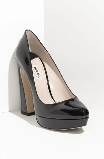 Miu Miu Flare Heel Pump - Lyst