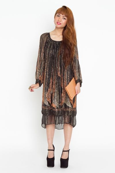 Nasty Gal Deco Dust Dress in Black - Lyst
