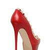 Valentino 140mm Leather Rockstud Open Toe Pumps in Red - Lyst