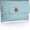 Anya Hindmarch Valorie Glitterfinish Leather Clutch in Blue - Lyst