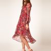 Asos Collection Asos Midi Shirt Dress in Floral Print in Red (print) - Lyst