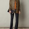 Burberry Prorsum Raffia Stripe Coat in Black (camel) - Lyst