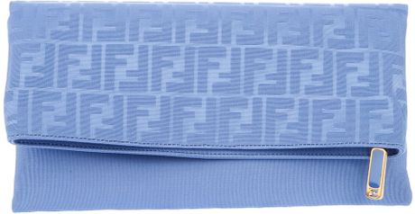 Fendi Fold Over Clutch in Blue