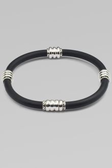John Hardy Silver & Rubber Cord Bracelet - Lyst