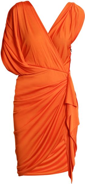 Lanvin Grecian Dress in Orange (coral)