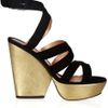 Marc By Marc Jacobs Suede and Leather Sandals in Black (gold) - Lyst
