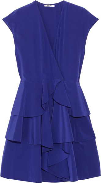  Tiered Silk Crepe De Chine Dress 