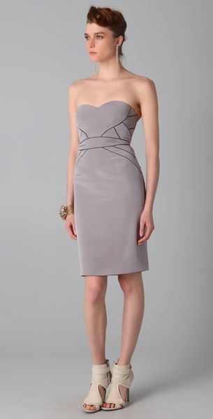 Zac Posen Strapless Dress - Lyst