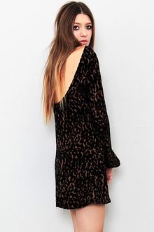 Blu Moon Velvet Open Back Bell Sleeve Mini Dress - Lyst