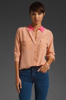 Equipment Signature Colorblocked in Muted Clay/hot Pink - Lyst