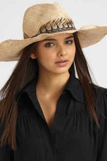 Eugenia Kim Cassidy Pheasant Feather Accented Straw Sunhat - Lyst