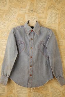 Free People Vintage Denim Button Down Shirt - Lyst