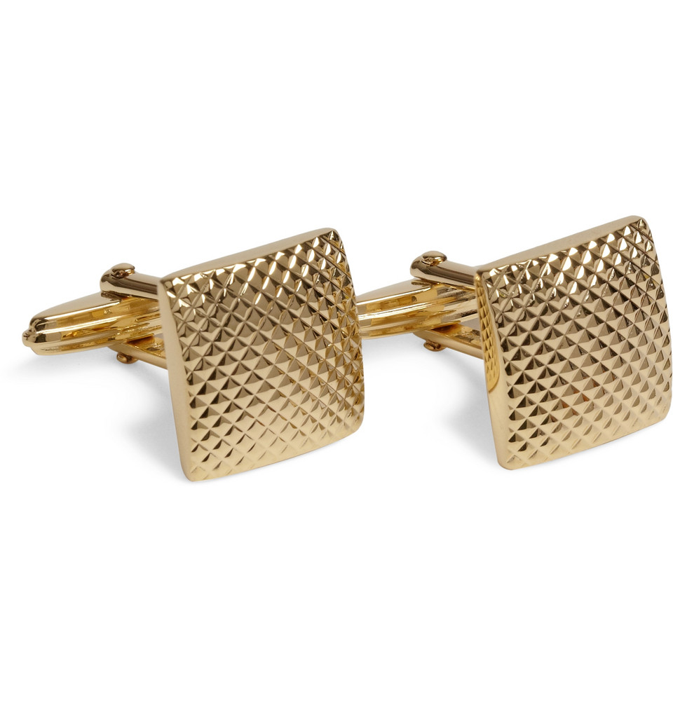 Lanvin Engraved Goldplated Cufflinks in Gold for Men Lyst
