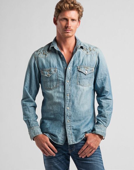 denim studded shirt