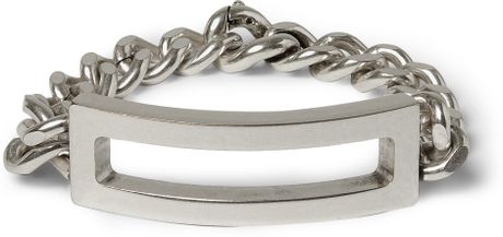 Maison Martin Margiela Brass Id Bracelet in Silver for Men - Lyst
