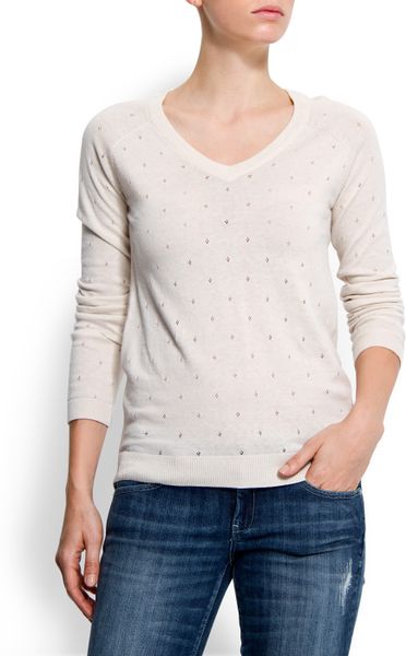 Mango Knit Jumper in Beige (10) - Lyst