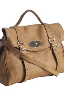 Mulberry Tan Snake Embossed Leather Alexa Large Satchel - Lyst