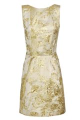 Rochas Metallic Brocade Dress With A-Line Skirt