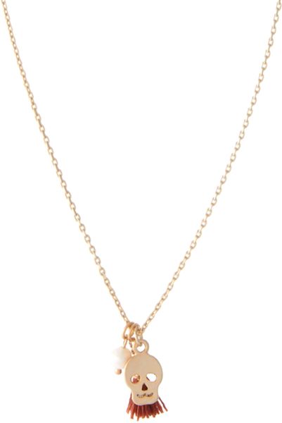 Swarovski Orelia Skull and Pearl Pendant Necklace in Gold - Lyst