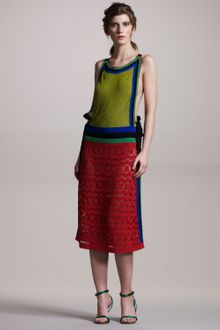 Alberta Ferretti Beaded Colorblock Halter Dress - Lyst