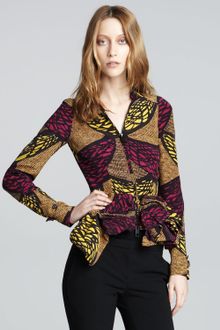 Burberry Prorsum Scallop-Print Peplum Jacket - Lyst