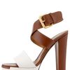 Fendi Platform Anklewrap Sandal in Brown (nero) - Lyst