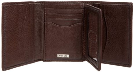 Fossil Mens Midway Extra Capacity Trifold Wallet in Brown for Men | Lyst