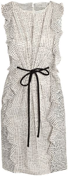 Giambattista Valli Line and Silk Spot Dress in White - Lyst