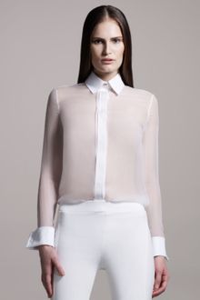 Givenchy Sheer Chiffon Blouse - Lyst