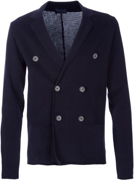 Lanvin Double Breasted Cardigan in Blue for Men (navy) - Lyst