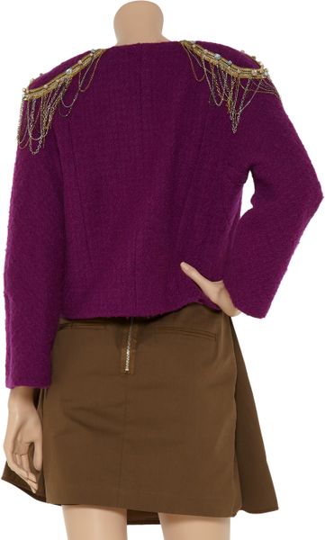 M Missoni Cropped Woolblend Bouclé Jacket in Purple - Lyst