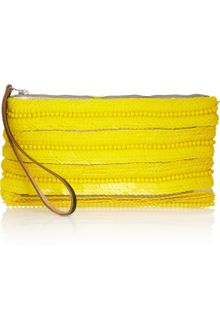 Marni Embellished Gauze and Leather Clutch - Lyst