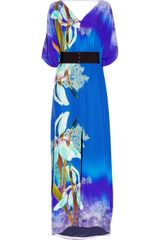 Matthew Williamson Belted Kimono-style Printed Silk Gown