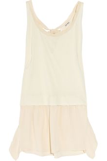 Miu Miu Cotton-jersey and Silk Crepe De Chine Dress - Lyst