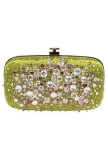 Oscar de la Renta Satin Crystal Clutch - Lyst