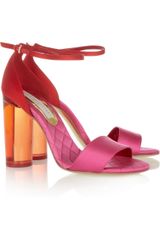 Stella McCartney Perspex-heeled Two-tone Satin Sandals