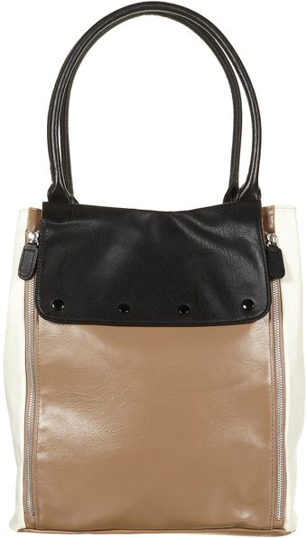Topshop Khaki Flap Detail Shopper - Lyst