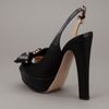 Valentino Bow Front Sandal in Black - Lyst