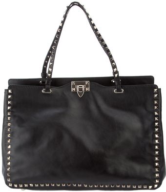 Valentino Studded Leather Tote - Lyst