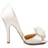 Badgley Mischka Womens Randall Peep Toe Pump in Gold (white satin) - Lyst