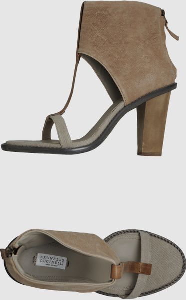 Brunello Cucinelli Brunello Cucinelli Highheeled Sandals in Gray