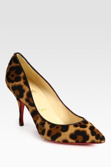 Christian Louboutin Piou Piou Leopard-Print Pony Hair Pumps - Lyst