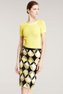 Derek Lam Patchwork Snakeskin Skirt - Lyst