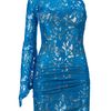 Emilio Pucci Asymmetric Lace Dress in Blue - Lyst