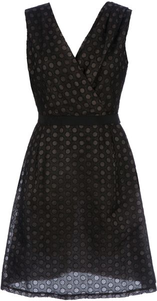 Giambattista Valli Sleeveless Dotted Dress in Black - Lyst