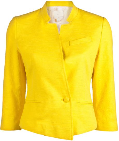 Girl. By Band Of Outsiders Double Breasted Tweed Blazer in Yellow - Lyst