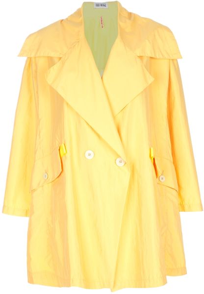 Issey Miyake Vintage Kimono Trench in Yellow - Lyst