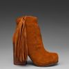 Jeffrey Campbell Prance Fringe Bootie in Brown (tan suede) - Lyst