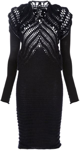 Mark Fast Wolfs Tooth Classic Dress in Blue (midnight) - Lyst