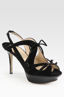 Nicholas Kirkwood Lace-Up Suede And Patent Leather Platform Sandals - Lyst